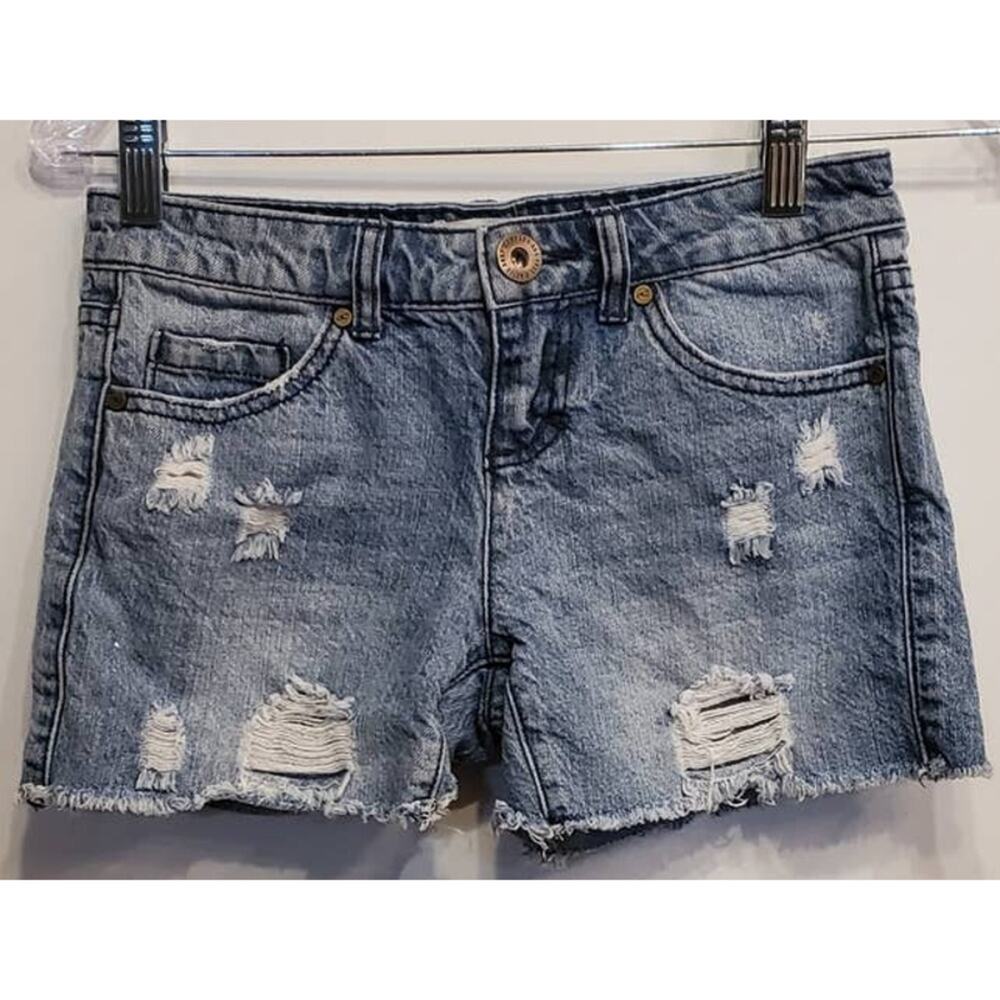 O'NEILL Distressed Raw Edge Frayed Jean Denim Shorts Size 12